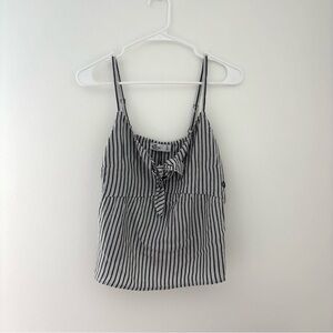 hollister striped peplum tank with tie front
